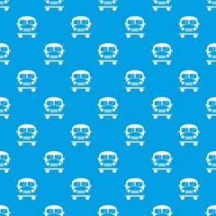 School bus pattern vector seamless blue repeat for any use