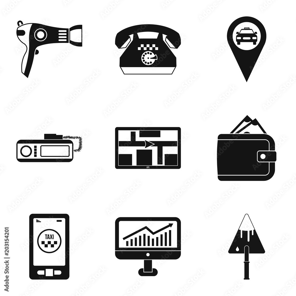 Poster work icons set. simple set of 9 work vector icons for web isolated on white background