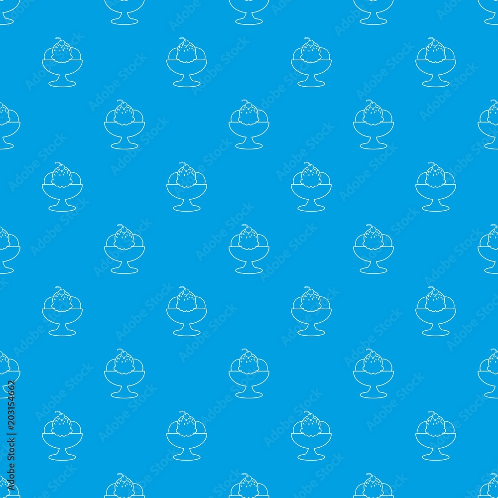 Poster ice cream pattern vector seamless blue repeat for any use