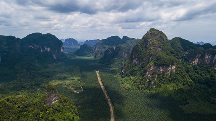aerial view landscape of  Mountain in Krabi Thailand