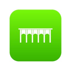Bridge icon digital green for any design isolated on white vector illustration