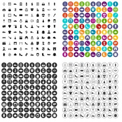 Fototapeta na wymiar 100 stylist icons set vector in 4 variant for any web design isolated on white