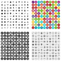 100 success icons set vector in 4 variant for any web design isolated on white