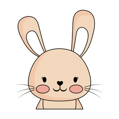 cute rabbit icon over white background, colorful design. vector illustration