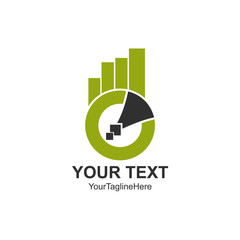 Abstract circle graph chart logo concept colored black green for business company. Vector Illustration