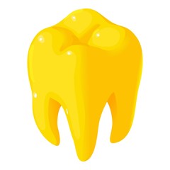 Gold tooth icon. Isometric of gold tooth vector icon for web design isolated on white background