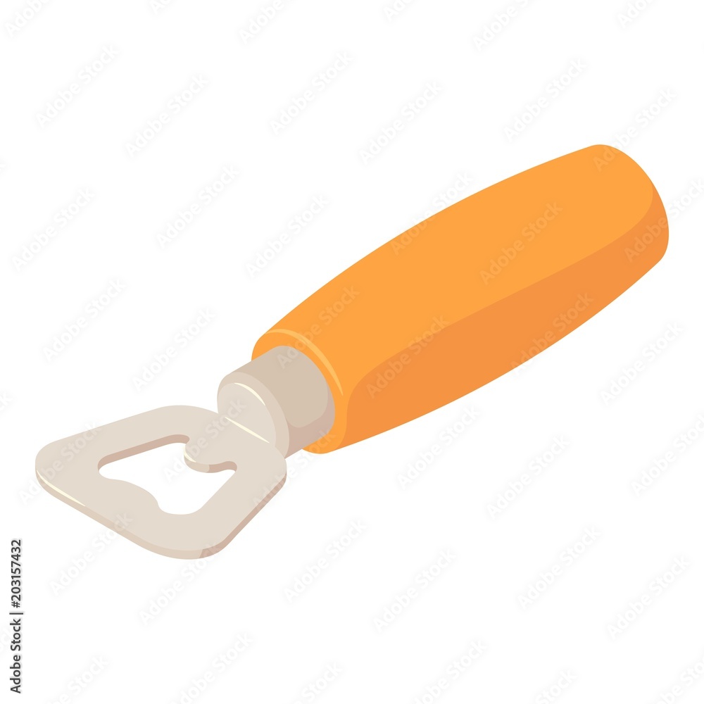 Poster bottle opener icon. isometric of bottle opener vector icon for web design isolated on white backgrou