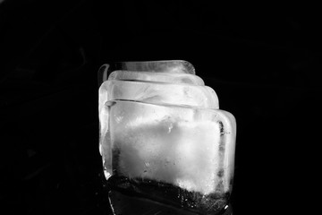 Ice Block / Ice is water frozen into a solid state. Depending on the presence of impurities. it can appear transparent or a more or less opaque bluish-white color. 