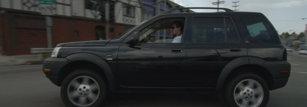 Right Side View Of A Driving Plate: Car Travels South From The 3200 Block On Cahuenga Boulevard West In Los Angeles, California.