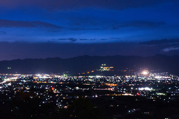 甲州市勝沼　ぶどうの丘からの夜景