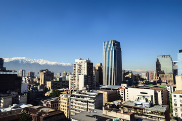 Skyline of Santiago de Chile new and modern business center