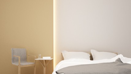 Bedroom Interior Japanese minimal style -3D rendering portrait decoration	