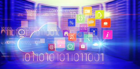 interface against composite image of cloud with apps
