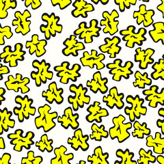 Cartoon popcorn seamless pattern. Cinema design in comics style. Vector illustration.