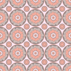 Stylized floral circular seamless pattern in Oriental style.