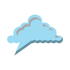 speech cloud icon over white background, colorful design. vector illustration