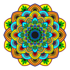 Mandala isolated on white background. Vintage decorative elements. Islam, Arabic, Indian, moroccan, ottoman motifs. Outline hand drawn. Vector illustration.