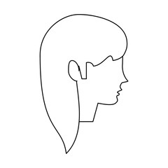 avatar woman head icon over white background, vector illustration