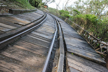 Fototapeta premium A Railway Line In The Country Curve