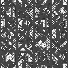 Monochrome tribal seamless pattern