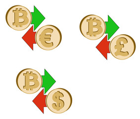 exchange bitcoin to dollar,euro and british pound