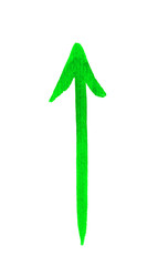 green arrow isolated on white background