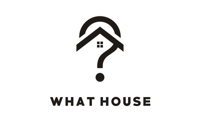 House with Question Mark logo design inspiration