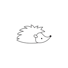 Vector cartoon outline hedgehog