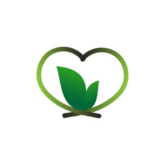 love leaves vector logo