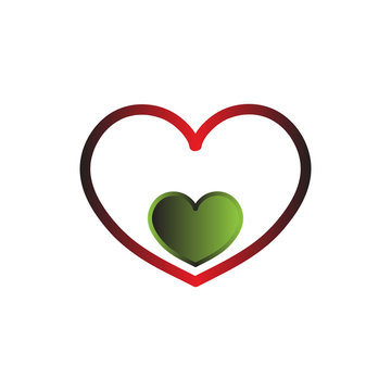 reen heart vector logo