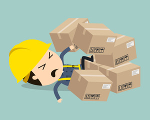 Transportation work, Vector illustration, Safety and accident, Industrial safety cartoon