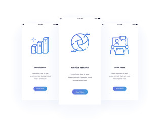 Development, Creative research, Share ideas Vertical Cards with strong metaphors.