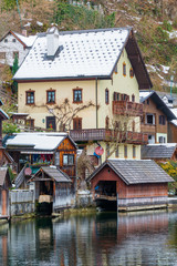 Fototapeta na wymiar Stunningly beautiful Austrian mountain village of Hallstatt. Austria