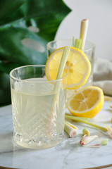 Glass of Fresh Lemongrass Aroma Drinks