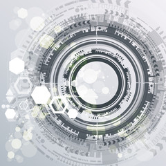 Abstract technological background with various technological elements. Structure pattern technology backdrop. Vector.