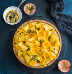 mango and passion fruit cheesecake