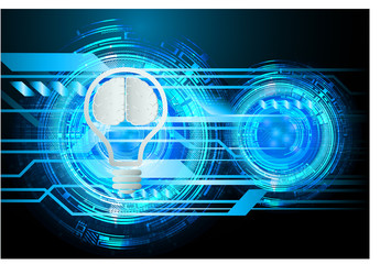 Dark blue Light Abstract Technology background for computer graphic website internet business. circuit. vector illustration. infographics. motion move blur.neon. Brainstorm, Brain. Bulb Ideas