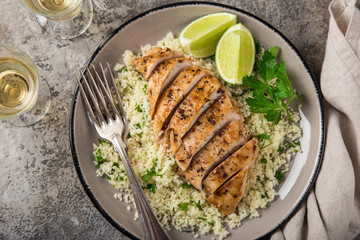 grilled chicken breast with herb couscous