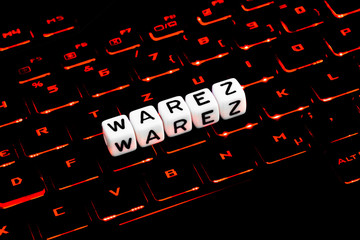 Warez symbol on keyboard