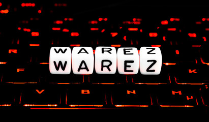 Warez symbol on keyboard