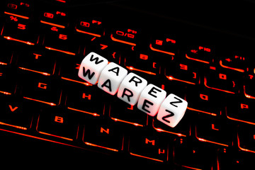 Warez symbol on keyboard