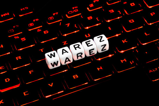 Warez symbol on keyboard