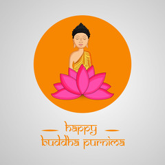 Illustration of background for Hindu Buddhism festival Buddha Purnima