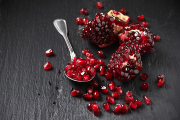 Pomegranate on black