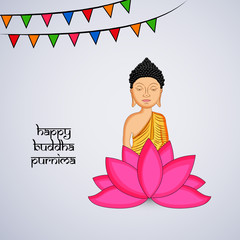 Illustration of background for Hindu Buddhism festival Buddha Purnima