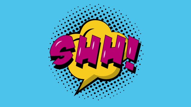 Comic Speech Bubble Shh Pop Art Vintage