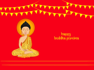 Illustration of background for Hindu Buddhism festival Buddha Purnima