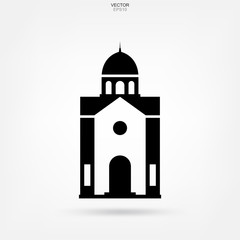 Classic building icon. Architectural sign and symbol. Vector illustration.