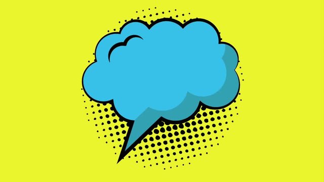comic cloud explosion speech bubble pop art colored background dots