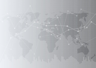 Business graph on gray background design. Economic diagram. Vector illustration